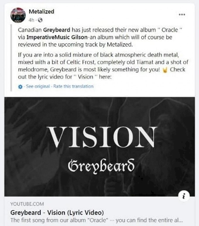 GREYBEARD IN METALIZED MAGAZINE, DK GREYBEARD IN METALIZED MAGAZINE, DK