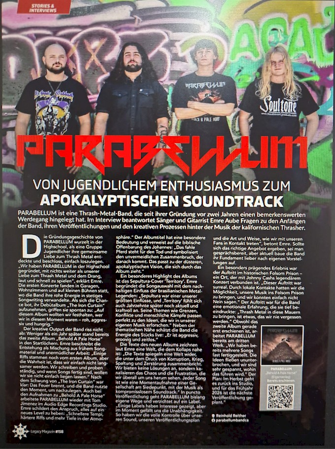PARABELLUM featured in the biggest heavy mag PARABELLUM featured in the biggest heavy mag